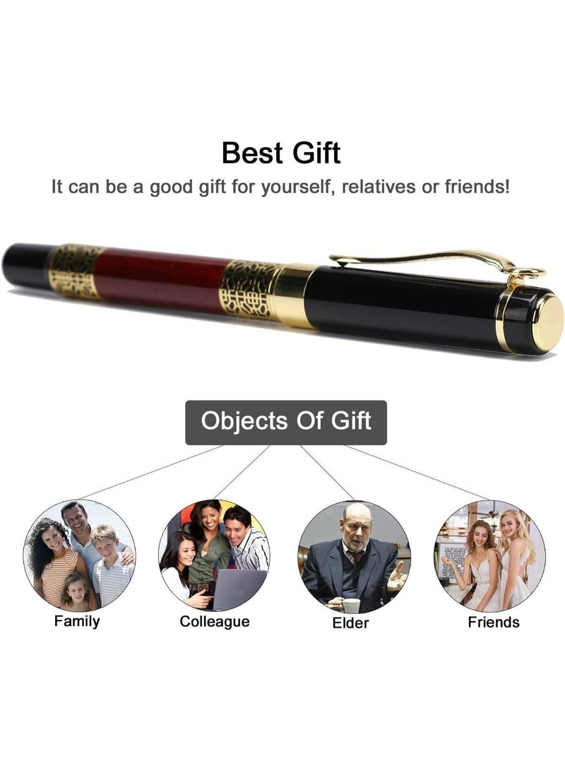 ChicAbode قلم الكرة الفاخرة ، أقلام الأعمال ، مجموعة هدية قلم الكرة ، للرجال والنساء المهنيين المكتب التنفيذي صندوق هدية أنيق ، خط إعادة ملء الكرة الأسود عرض 0.5 مم (أحمر) - Image 5